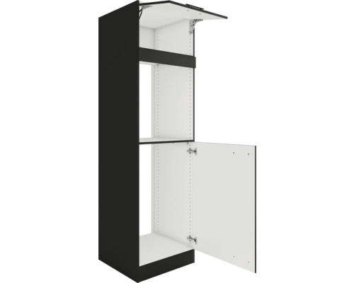 Küchenschrank mit geöffneten Türen zur Veranschaulichung des Innenraums