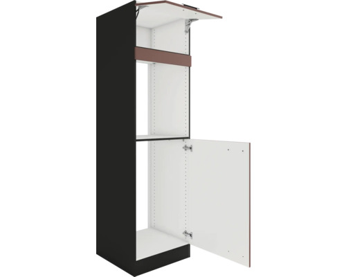 Küchenschrank mit offener Tür und Klappe