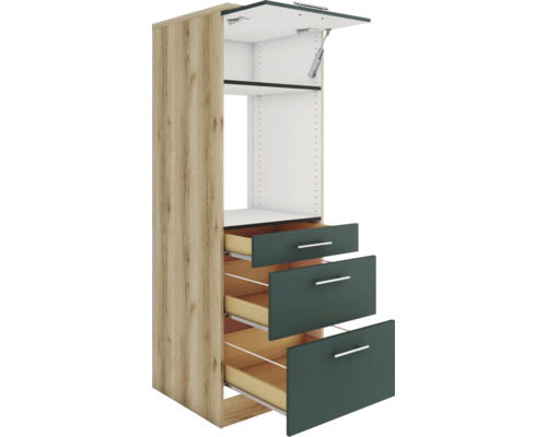 Küchenschrank mit drei Schubladen und einer Klappe