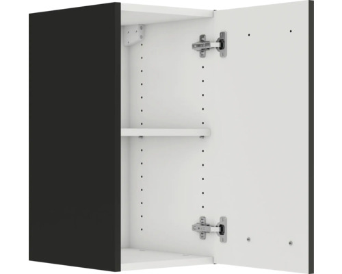 Offener Badhängeschrank mit einer Tür und einem Regal