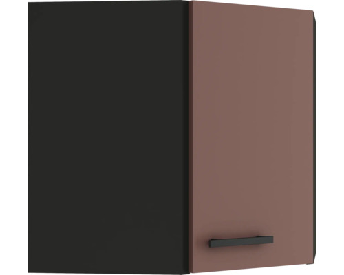 Optifit Eckhängeschrank Nizza407 BxTxH 60 x 34,6 x 57,6 cm Frontfarbe rostrot matt Korpusfarbe grau Anschlag reversibel (links oder rechts montierbar)
