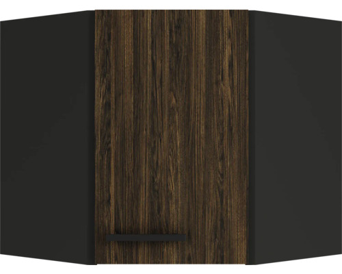 Hängeschrank mit Holzdekor und Griffleiste