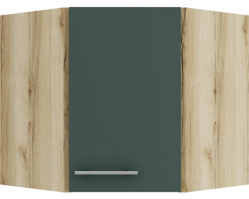 Eckhängeschrank mit Holzdekor und einem Griff