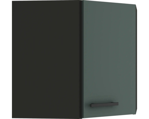 Optifit Eckhängeschrank Verona405 BxTxH 60 x 34,6 x 57,6 cm Frontfarbe grün matt Korpusfarbe grau Anschlag reversibel (links oder rechts montierbar)