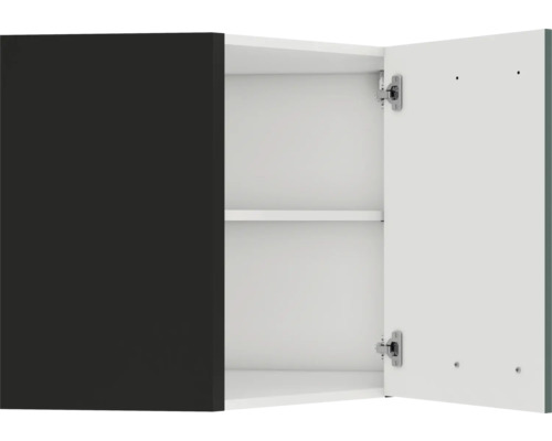 Geöffneter Badezimmerschrank mit einer Tür