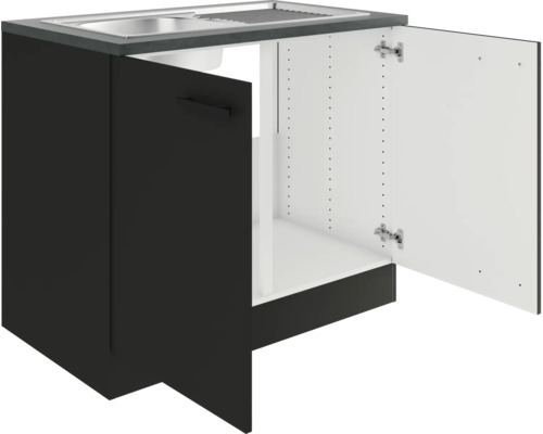 Spülenunterschrank mit geöffneter Tür für Küchen