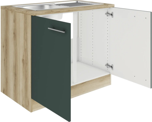 Spülenunterschrank mit offener Tür