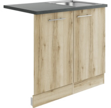 Küchenspüle mit Unterschrank und zwei Türen im Holzdekor