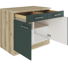 Optifit Unterschrank mit Schublade und Drehtür Savona405 BxTxH 100 x 60 x 84,8 cm grün matt zerlegt KUSA U106-9+