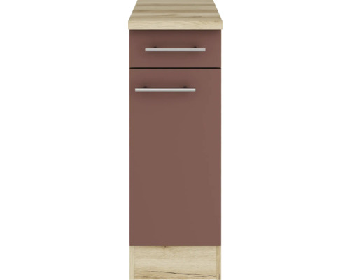 Schmaler Badezimmerschrank mit zwei Schubladen und Metallgriffen