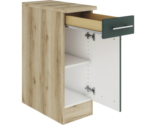 Unterschrank mit Auszug und offener Tür für Küchen oder Badezimmer