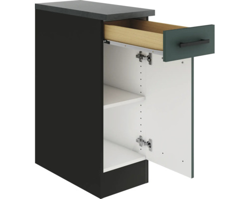 Unterschrank mit Schublade, offener Tür und Einlegeböden