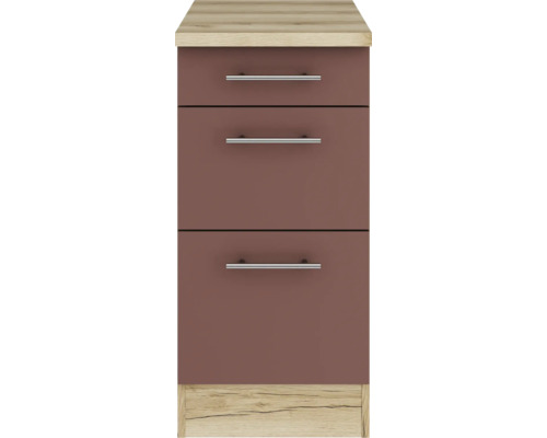 Unterschrank mit drei Schubladen und Griffen