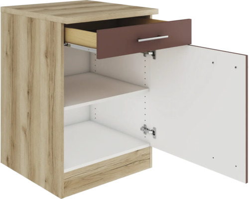 Offener Küchenunterschrank mit Schublade und Einlegeböden