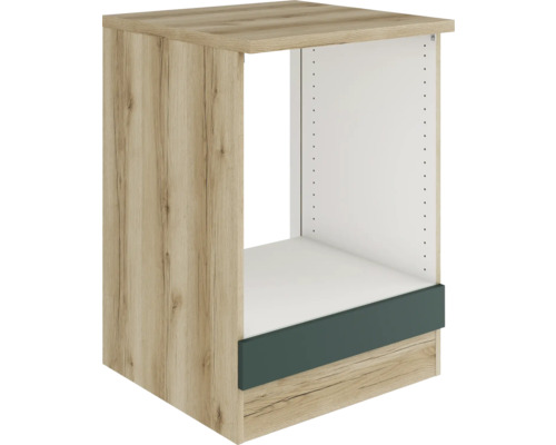 Optifit Herdumbauschrank Savona405 BxTxH 60 x 60 x 84,8 cm Frontfarbe grün matt Korpusfarbe wildeiche