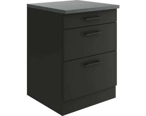 Optifit Schubladenunterschrank Madrid420 BxTxH 60 x 60 x 84,8 cm anthrazit matt zerlegt KUMA U636-9+ Optifit Schubladenunterschrank Madrid420 BxTxH 60 x 60 x 84,8 cm anthrazit matt zerlegt KUMA U636-9+
