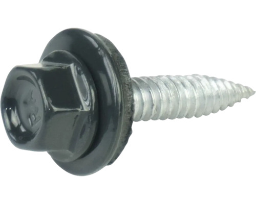 PRECIT Schrauben 4,5 mm x 22 mm anthrazitgrau RAL 7016 Pack = 100 St Blechschraube mit Dichtscheibe