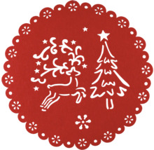Weihnachtsdekoration mit Rentier und Weihnachtsbaum Motiv