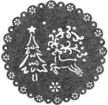 Dekorative Filzunterlage mit Weihnachtsbaum- und Rentier-Motiven