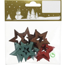 Dekosterne aus Holz in verschiedenen Farben in Verpackung