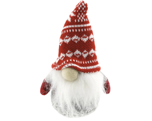 Weihnachtsdeko Wichtel Filz grau rot 14 cm