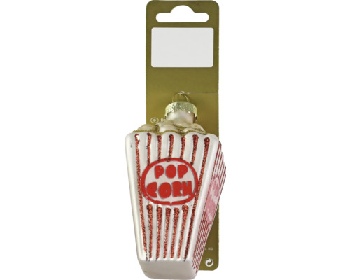 Weihnachtsdeko Hänger Popcorntüte Glas weiß