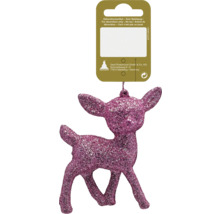 Glitzernder Hirsch als Weihnachtsbaumschmuck