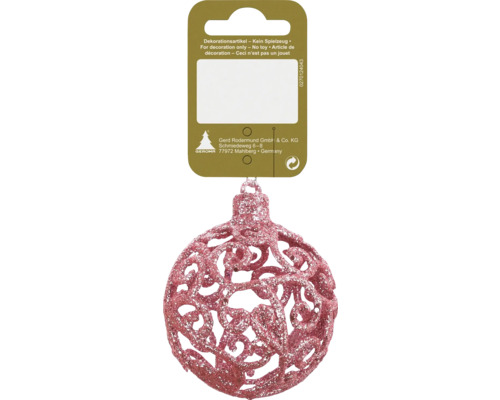 Weihnachtsdeko Hänger Ornamentkugel Ø 6 cm rosa