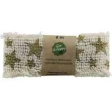 Zierband aus Jute mit Sternenmuster, 2 Meter lang