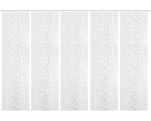 Schiebegardine 5er-Set Konturo weiss 60x245 cm