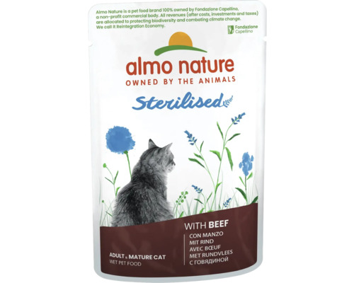 Katzenfutter nass almo nature Holistic Sterilised Rind 70 g