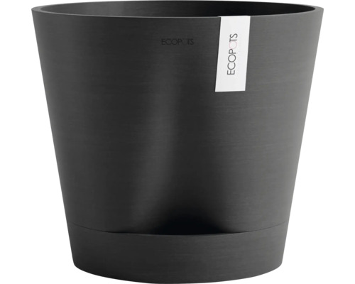 Blumentopf Ecopots Venice Kunststoff Ø 37,7 cm 40,2 x 40,2 x 35,7 cm dunkelgrau Ecopots Topf mit Bewässerungssystem