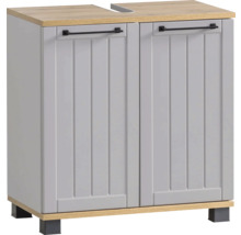 Waschbeckenunterschrank Möbelpartner Jelda BxHxT 59.8x62.4x32.6 cm platingrau-eiche landhaus dekor