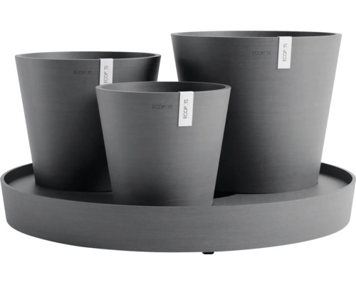 Blumentopf Ecopots Dubai Kunststoff 56,5 x 56,5 x 30,7 cm grau