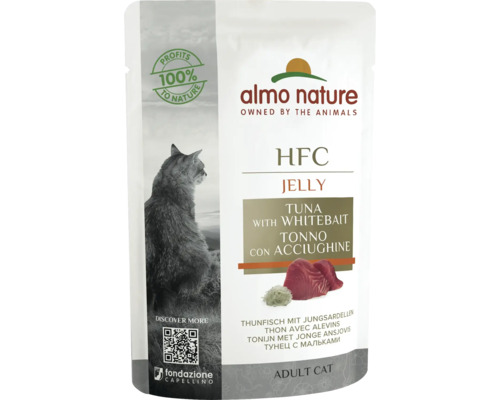 Katzenfutter nass almo nature HFC Jelly Thunfisch und Sardellen 55 g