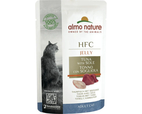 Katzenfutter nass almo nature HFC Jelly Thunfisch und Seezunge 55 g