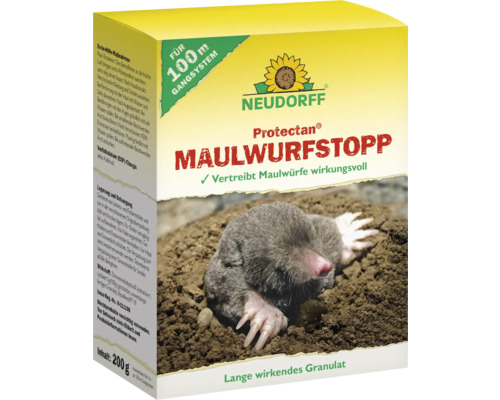 Tierabwehr Neudorff Protectan MaulwurfStopp Maulwurfabwehr, 200 g Granulat für lange Wirksamkeit, für bis zu 100 m Gangsystem