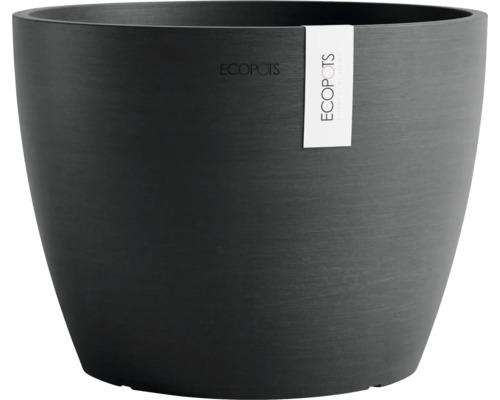Blumentopf Ecopots Stockholm Kunststoff Ø 28,7 cm 31 x 31 x 23,5 cm dunkelgrau Ecopots Pflanztopf aus Kunststoff