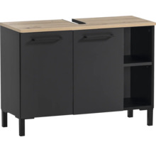 Waschbeckenunterschrank Möbelpartner Malte BxHxT 79.8x58.3x32 cm schwarzmatt-artisan eiche
