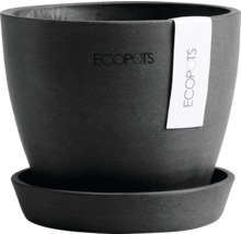 Blumentopf Ecopots Antwerp Mini Kunststoff Ø 10,1 cm 11,5 x 11,5 x 10,1 cm dunkelgrau