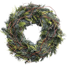 Adventskranz Weide ca. Ø 30 cm Koniferenmixkranz Selection Tellerkranz frisch gebunden, echte Konifere