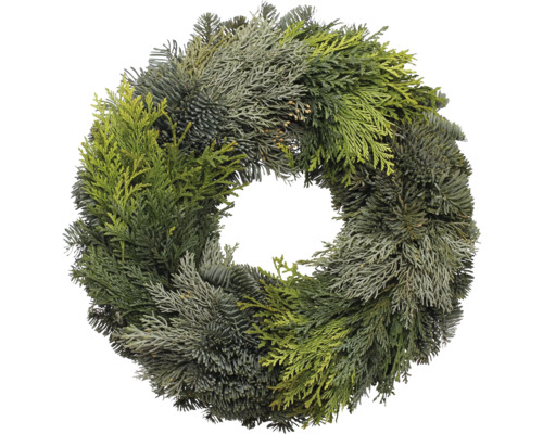 Adventskranz ca. Ø 30 cm Koniferenmixkranz Selection Tellerkranz frisch gebunden, echte Konifere Dekorativer Tannenkranz für festliche Anlässe
