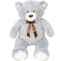 Grauer Teddybär mit brauner Schleife
