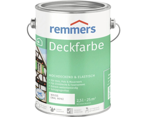 Remmers Deckfarbe Holzfarbe RAL 9016 weiß 2,5 l