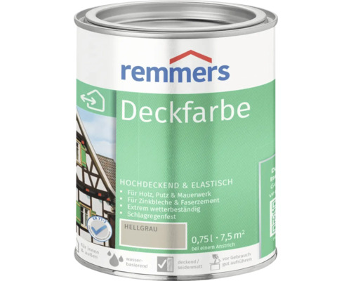 Remmers Deckfarbe Holzfarbe hellgrau 750 ml