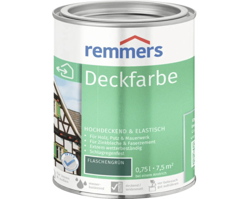 Remmers Deckfarbe Holzfarbe flaschengrün 750 ml Remmers Deckfarbe Flaschengrün für Holz, Putz und Mauerwerk im Metalleimer