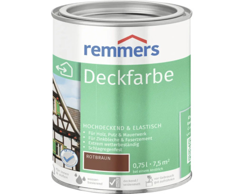 Remmers Deckfarbe Holzfarbe rotbraun 750 ml