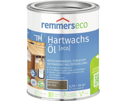 Remmers eco Hartwachsöl ebenholz 750 ml Remmers Hartwachs Öl Ebenholz für den Innenbereich im Metalleimer