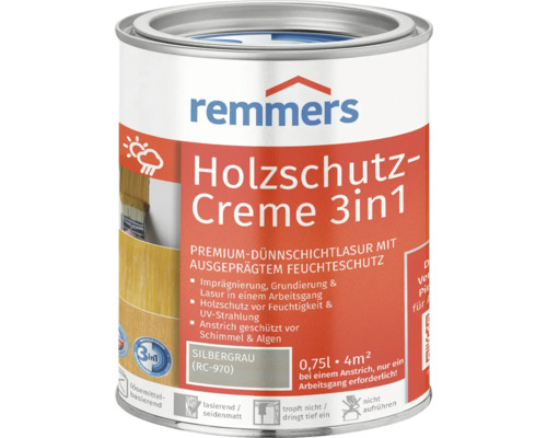 Remmers Holzschutzcreme Silbergrau 750 ml Dose Holzschutzcreme 3in1 von Remmers in Silbergrau, 0,75 Liter