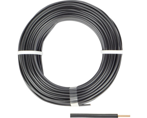 Aderleitung H07 V-U 1x1,5 mm² 20 m schwarz Ringförmig aufgewickeltes Elektrokabel